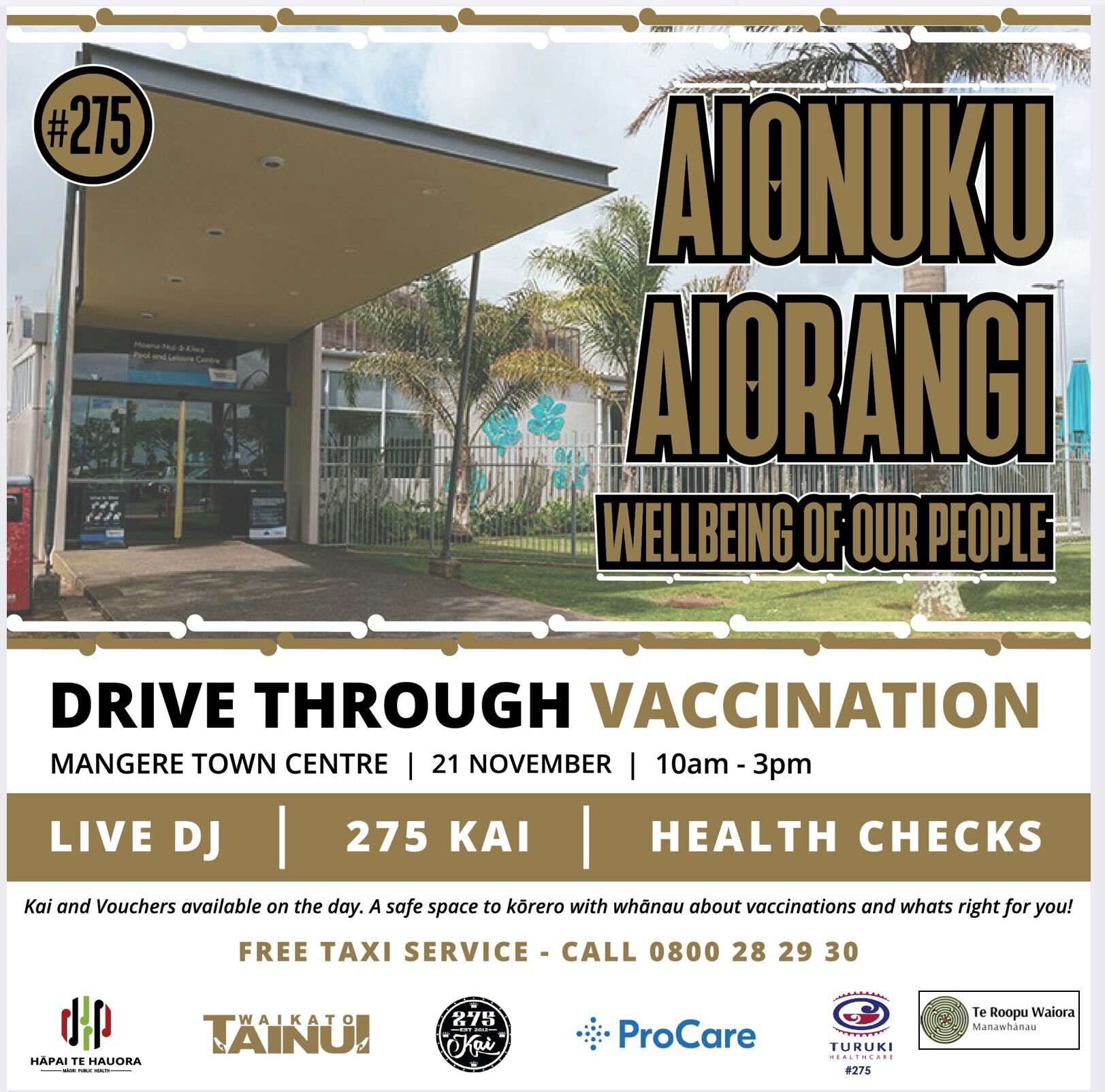Aionuku Aiorangi, Drive Through Vaccination Poster